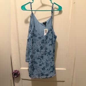 NWT Floral Blue Spaghetti Strap Top